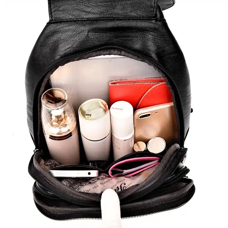 2018 Women Leather Backpacks Vintage Female Shoulder Bag Sac a Dos Travel Ladies Bagpack Mochilas School Bags For Girls Preppy 4