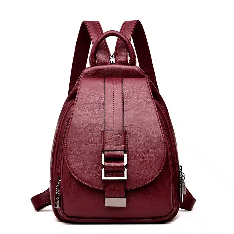 2018 Women Leather Backpacks Vintage Female Shoulder Bag Sac a Dos Travel Ladies Bagpack Mochilas School Bags For Girls Preppy 9