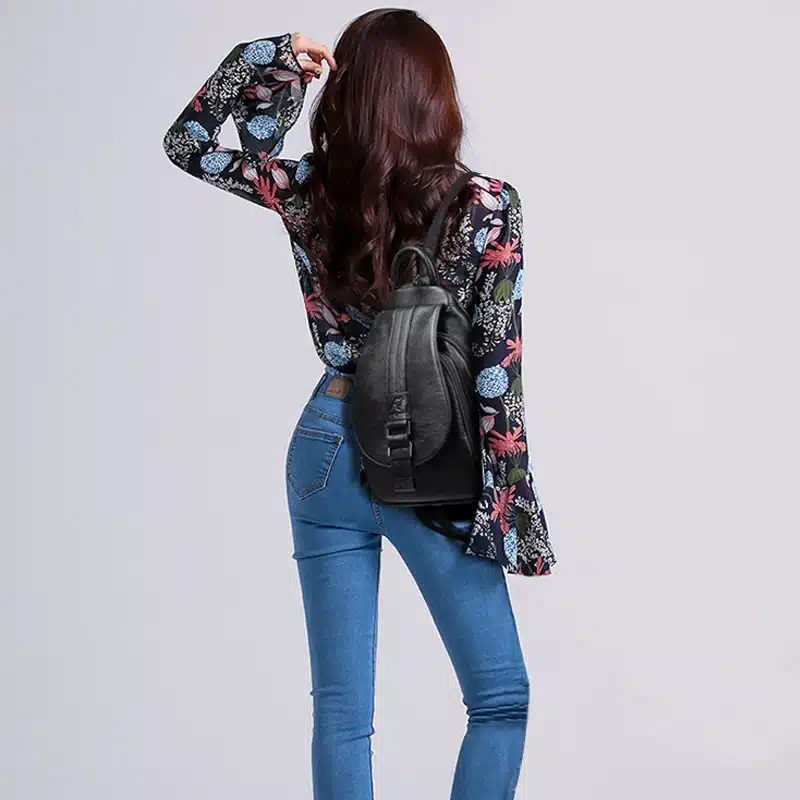 2018 Women Leather Backpacks Vintage Female Shoulder Bag Sac a Dos Travel Ladies Bagpack Mochilas School Bags For Girls Preppy 15