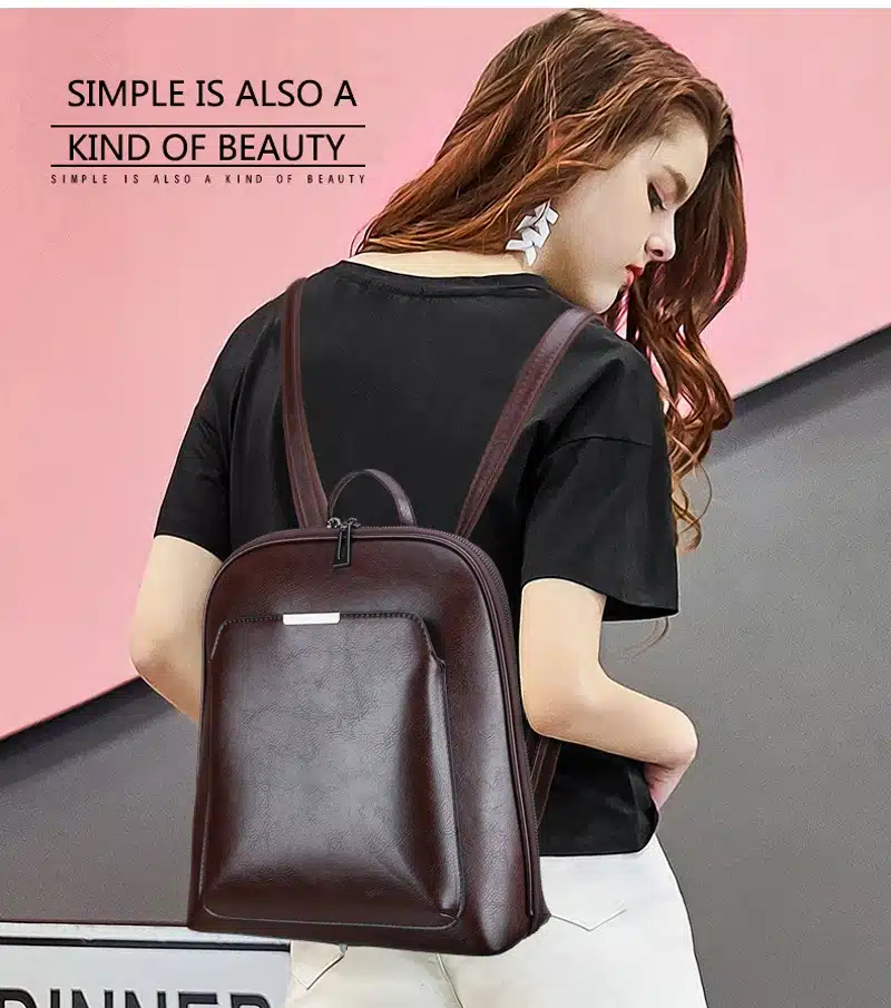 Vintage Backpack Female Brand Leather Women's backpack Large Capacity School Bag for Girl Leisure Shoulder Bag for Women mochila 9