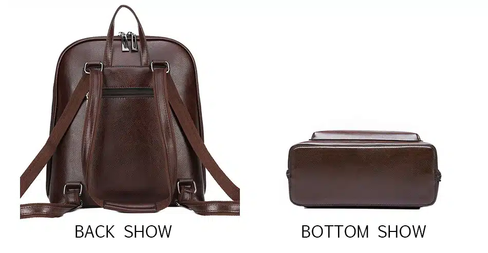 Vintage Backpack Female Brand Leather Women's backpack Large Capacity School Bag for Girl Leisure Shoulder Bag for Women mochila 19