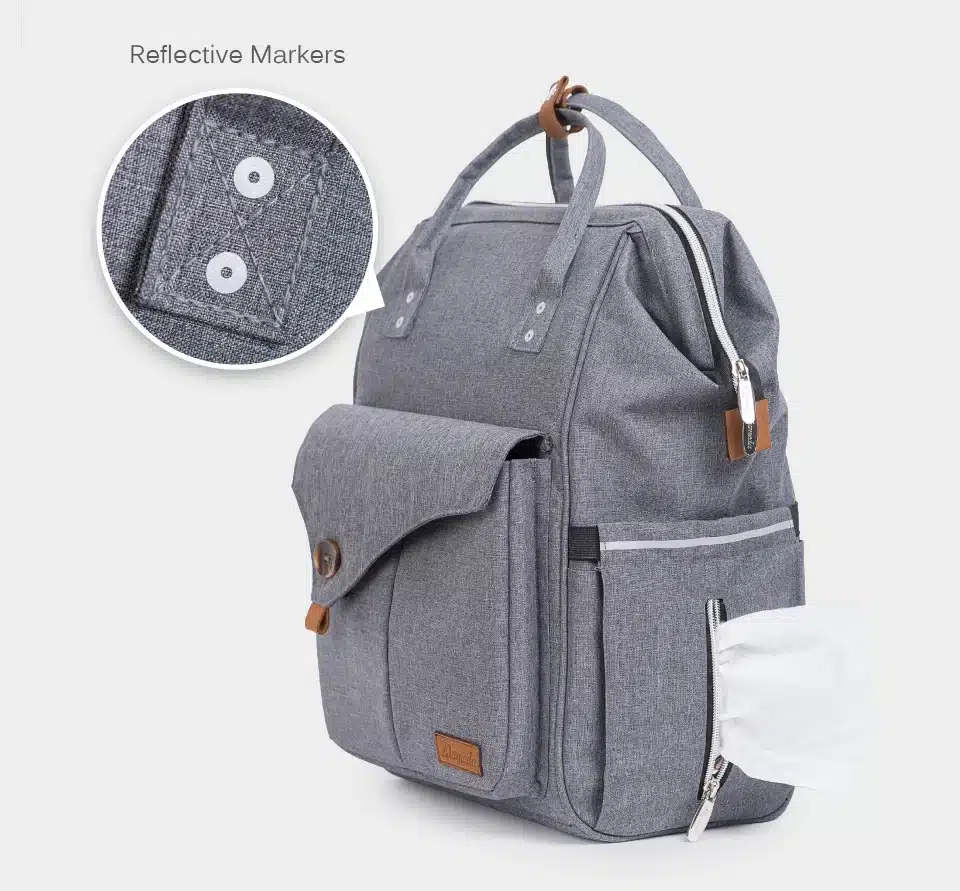 Alameda Fashion Mummy Maternity Bag Multi-function Diaper Bag Backpack Nappy Baby Bag with Stroller Straps for Baby Care 6