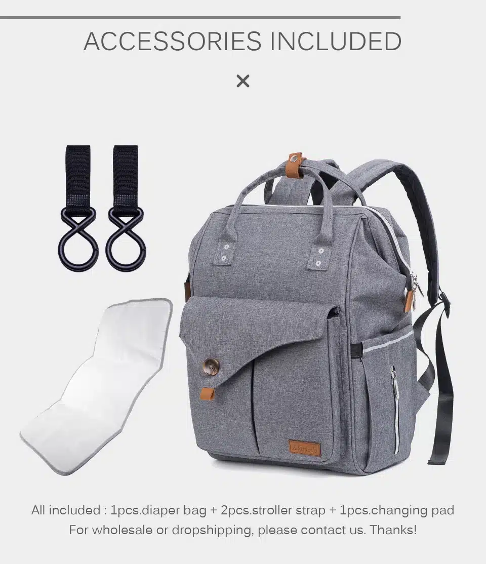 Alameda Fashion Mummy Maternity Bag Multi-function Diaper Bag Backpack Nappy Baby Bag with Stroller Straps for Baby Care 11