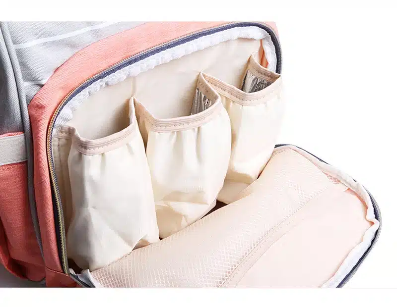 Lequeen Stripe Diaper Bag Backpack Designer Nursing Care Baby Bag Travel Nappy Bag Organizer Waterproof Maternity Patchwork Bag 5
