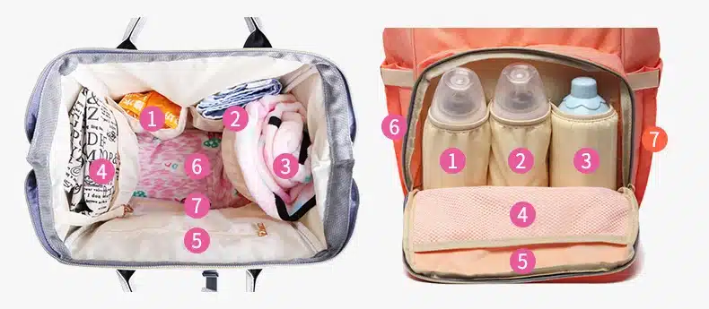 Lequeen Stripe Diaper Bag Backpack Designer Nursing Care Baby Bag Travel Nappy Bag Organizer Waterproof Maternity Patchwork Bag 11
