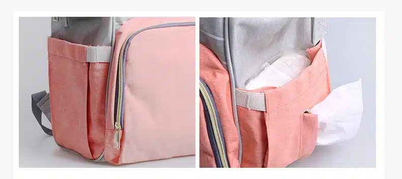 Lequeen Stripe Diaper Bag Backpack Designer Nursing Care Baby Bag Travel Nappy Bag Organizer Waterproof Maternity Patchwork Bag 12