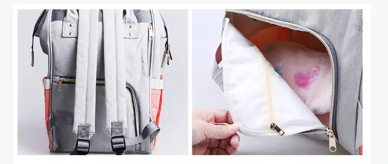 Lequeen Stripe Diaper Bag Backpack Designer Nursing Care Baby Bag Travel Nappy Bag Organizer Waterproof Maternity Patchwork Bag 13