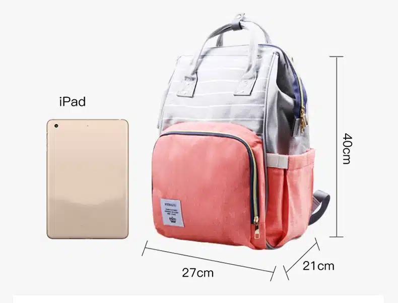 Lequeen Stripe Diaper Bag Backpack Designer Nursing Care Baby Bag Travel Nappy Bag Organizer Waterproof Maternity Patchwork Bag 17