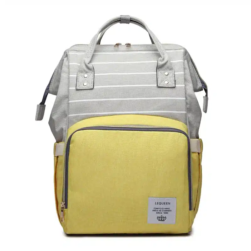 Lequeen Stripe Diaper Bag Backpack Designer Nursing Care Baby Bag Travel Nappy Bag Organizer Waterproof Maternity Patchwork Bag 19