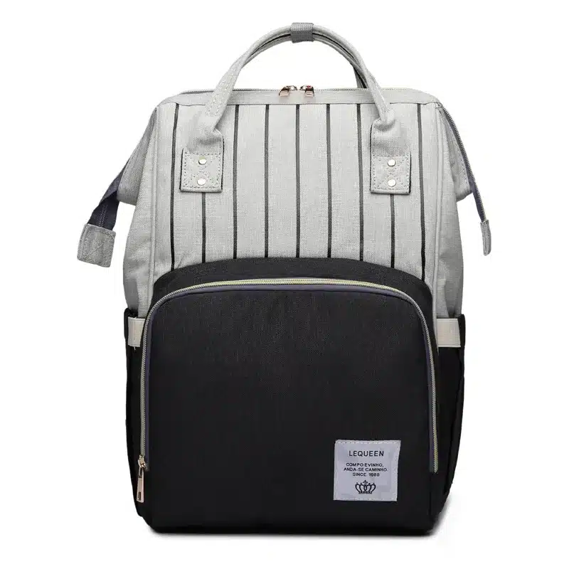 Lequeen Stripe Diaper Bag Backpack Designer Nursing Care Baby Bag Travel Nappy Bag Organizer Waterproof Maternity Patchwork Bag 23
