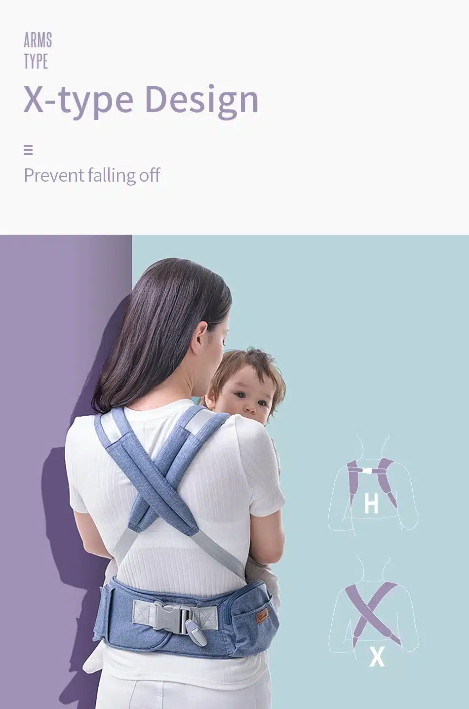 SUNVENO Ergonomic Baby Carrier Infant Baby Hipseat Carrier Front Facing Ergonomic Kangaroo Baby Wrap Sling for Baby Travel 0-36M 14