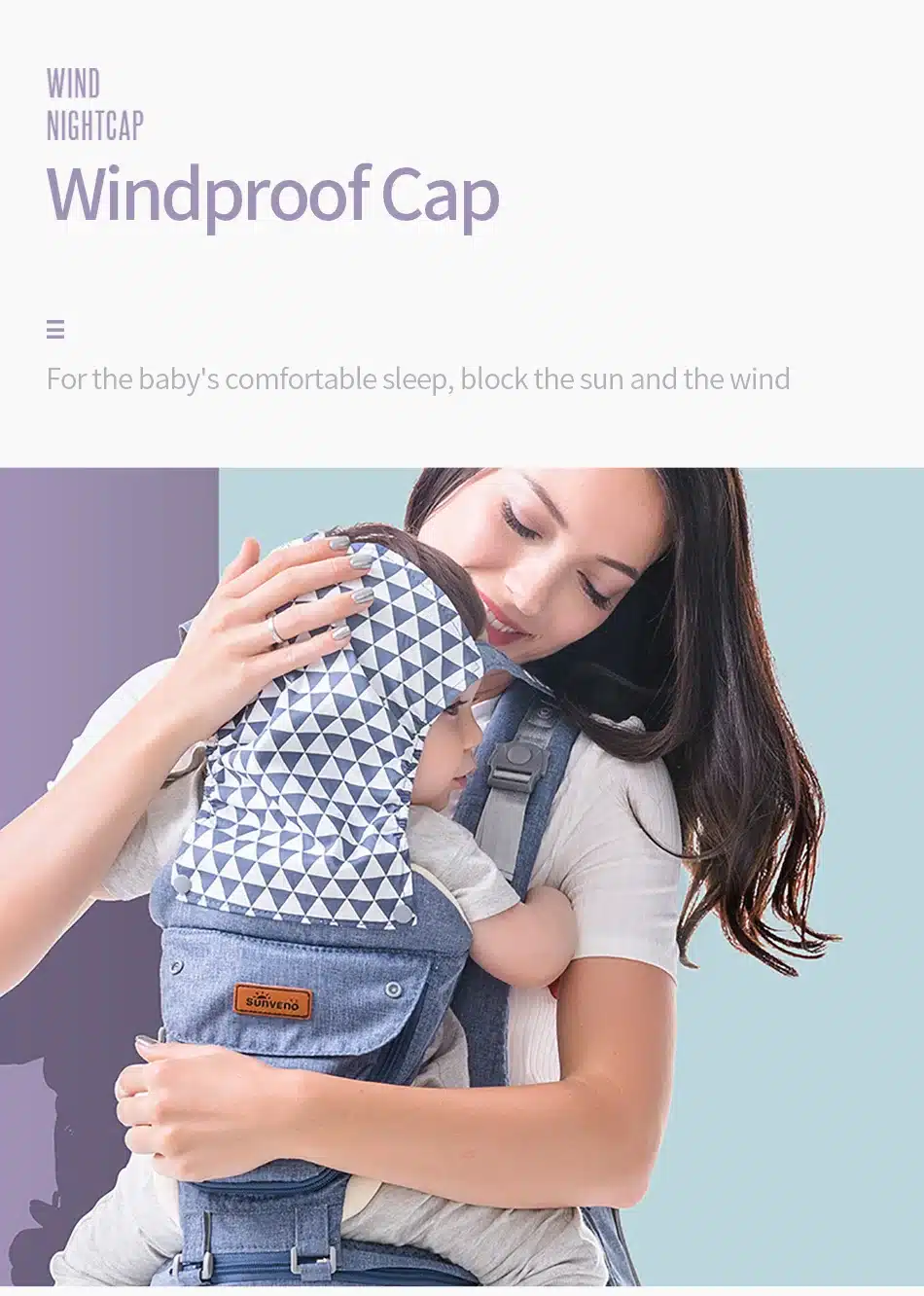 SUNVENO Ergonomic Baby Carrier Infant Baby Hipseat Carrier Front Facing Ergonomic Kangaroo Baby Wrap Sling for Baby Travel 0-36M 27