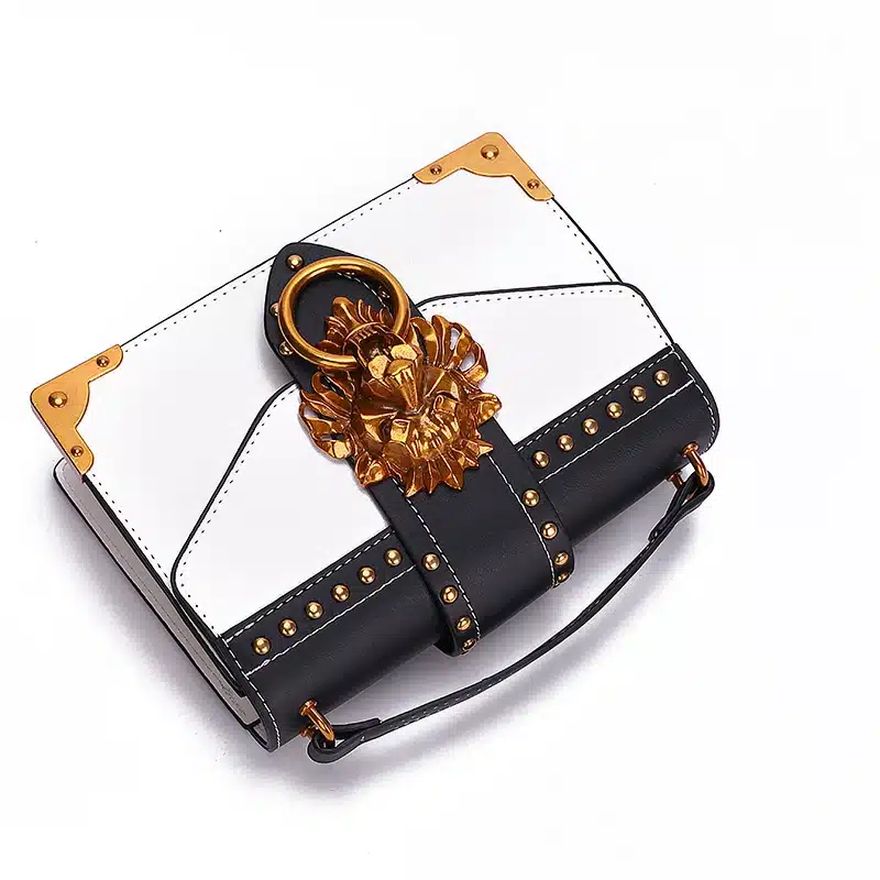 Fashion Metal Lion Head Mini Small Square Pack Shoulder Bag Crossbody Package Clutch Women Designer Wallet Handbags Bolsos Mujer 17