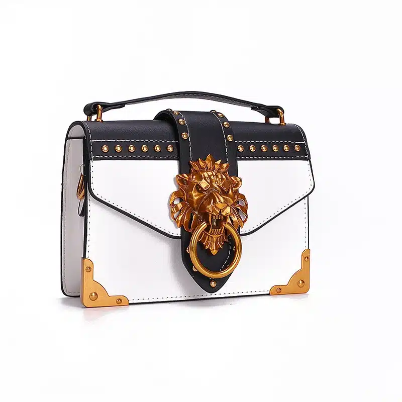 Fashion Metal Lion Head Mini Small Square Pack Shoulder Bag Crossbody Package Clutch Women Designer Wallet Handbags Bolsos Mujer 23