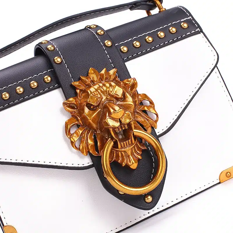 Fashion Metal Lion Head Mini Small Square Pack Shoulder Bag Crossbody Package Clutch Women Designer Wallet Handbags Bolsos Mujer 25