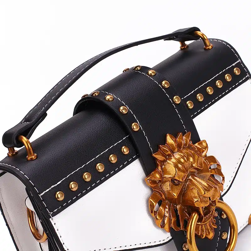 Fashion Metal Lion Head Mini Small Square Pack Shoulder Bag Crossbody Package Clutch Women Designer Wallet Handbags Bolsos Mujer 33