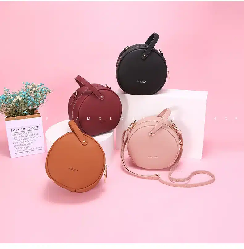 HOT Circular Design Fashion Women Shoulder Bag Leather Women's Crossbody Messenger Bags Ladies Purse Female Round Bolsa Handbag 12