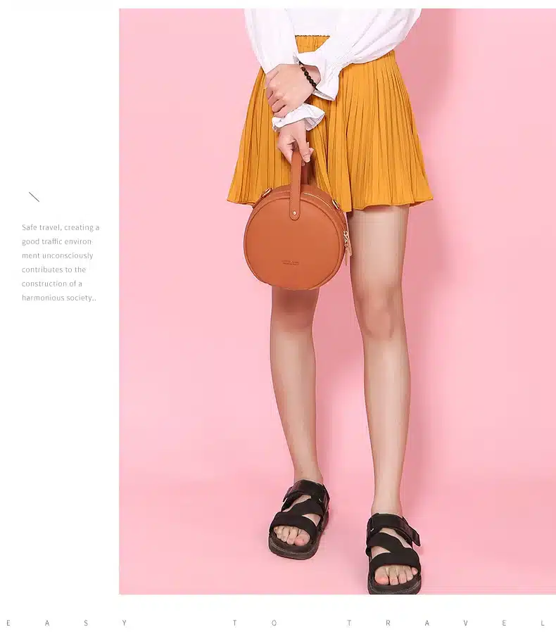 HOT Circular Design Fashion Women Shoulder Bag Leather Women's Crossbody Messenger Bags Ladies Purse Female Round Bolsa Handbag 14