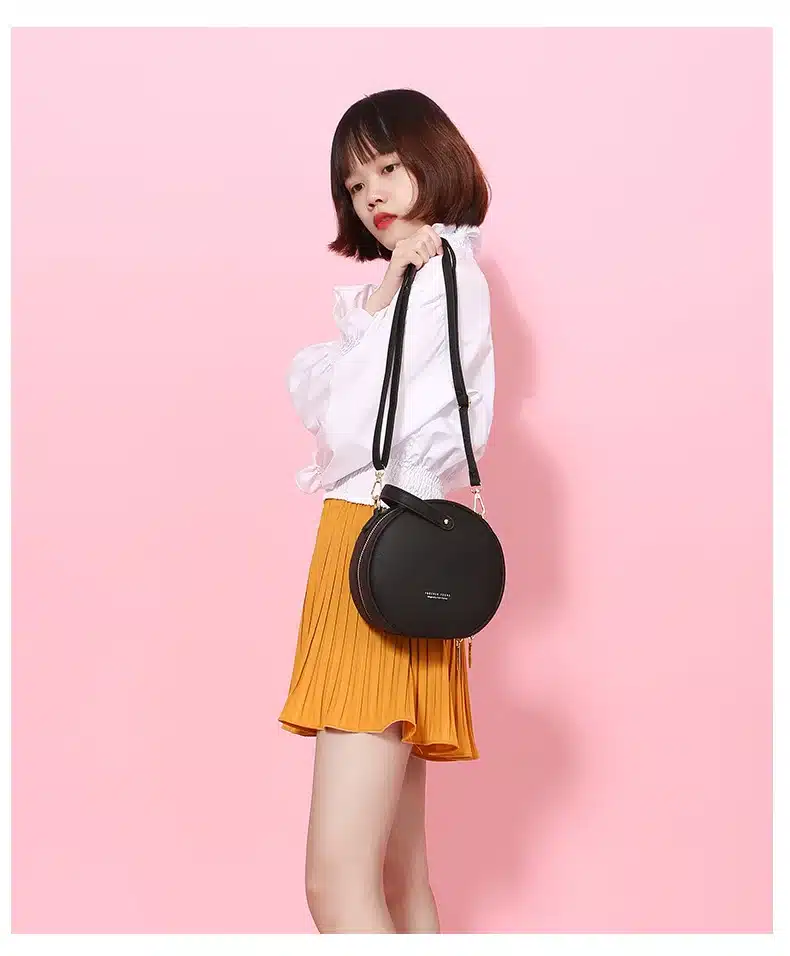 HOT Circular Design Fashion Women Shoulder Bag Leather Women's Crossbody Messenger Bags Ladies Purse Female Round Bolsa Handbag 15