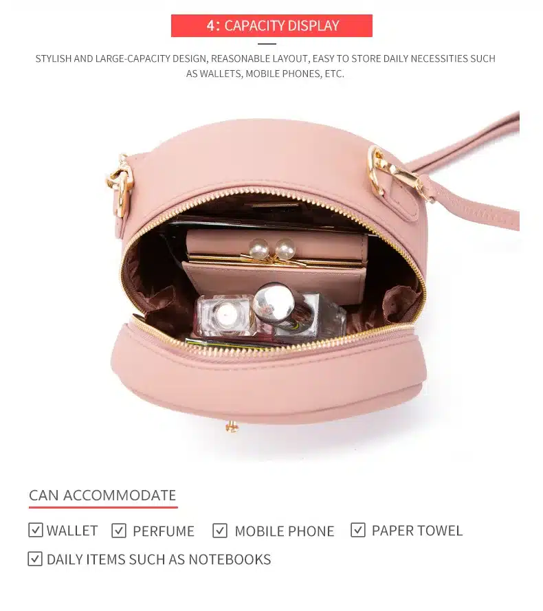 HOT Circular Design Fashion Women Shoulder Bag Leather Women's Crossbody Messenger Bags Ladies Purse Female Round Bolsa Handbag 20