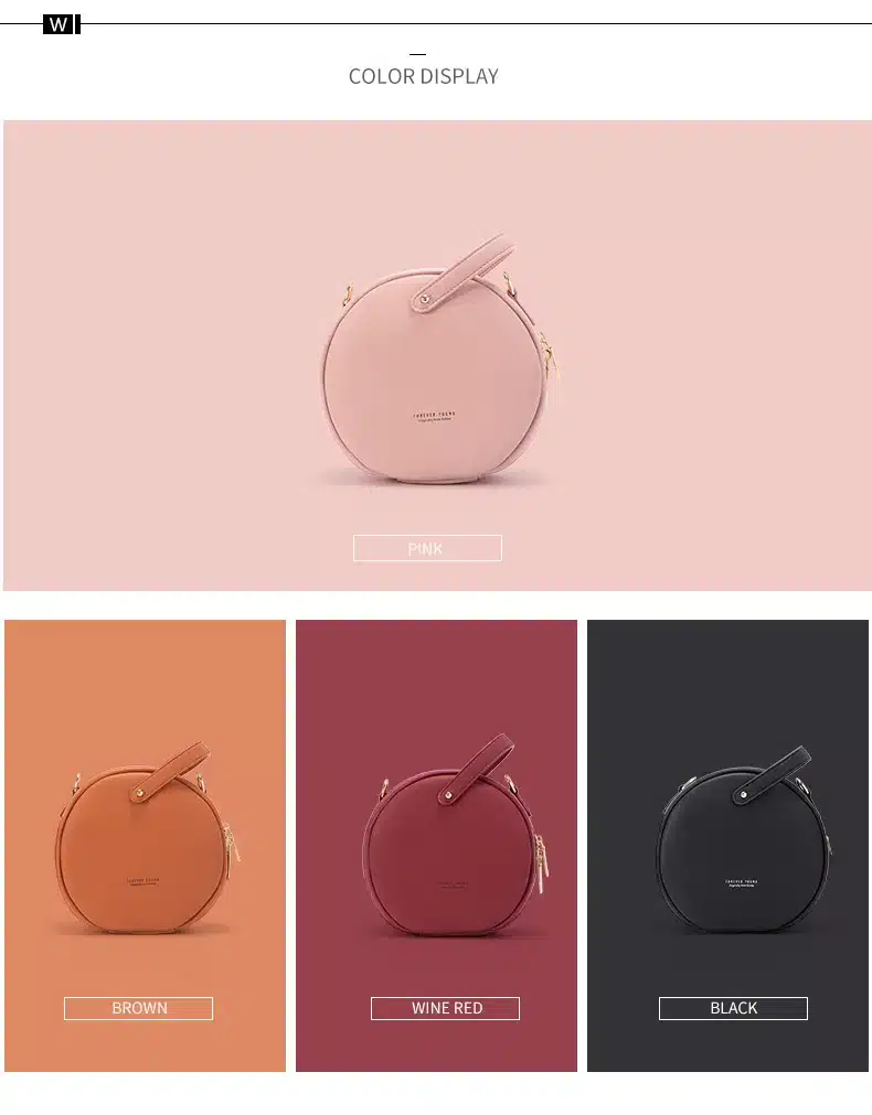 HOT Circular Design Fashion Women Shoulder Bag Leather Women's Crossbody Messenger Bags Ladies Purse Female Round Bolsa Handbag 22