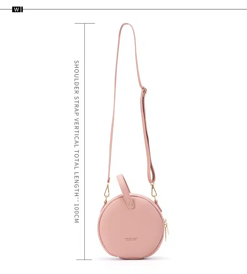 HOT Circular Design Fashion Women Shoulder Bag Leather Women's Crossbody Messenger Bags Ladies Purse Female Round Bolsa Handbag 24