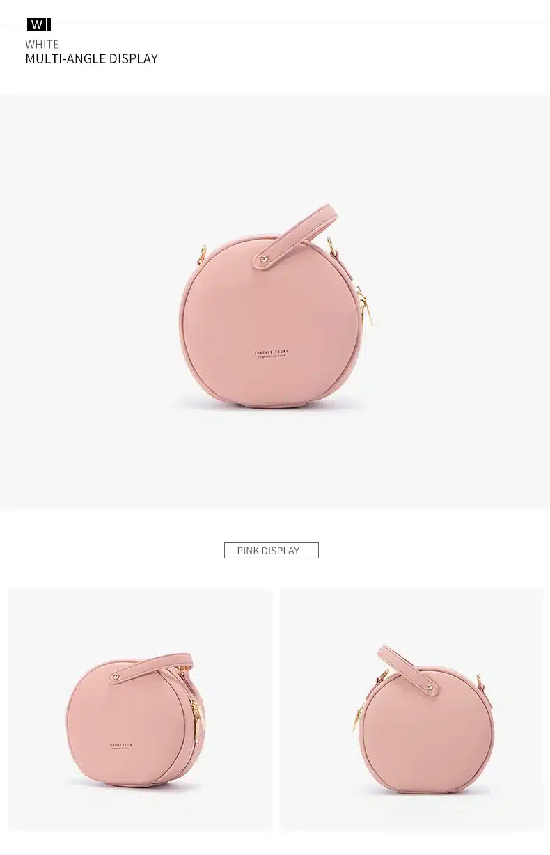 HOT Circular Design Fashion Women Shoulder Bag Leather Women's Crossbody Messenger Bags Ladies Purse Female Round Bolsa Handbag 25