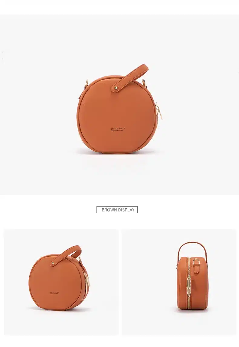 HOT Circular Design Fashion Women Shoulder Bag Leather Women's Crossbody Messenger Bags Ladies Purse Female Round Bolsa Handbag 26