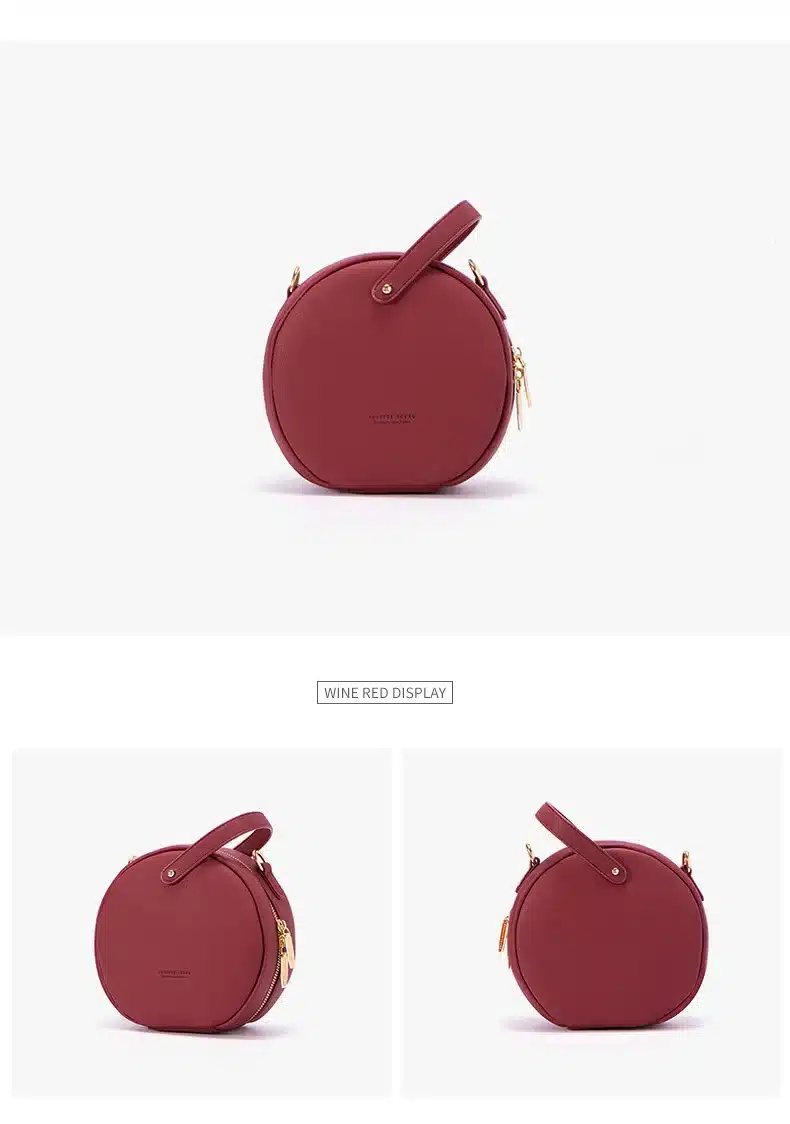 HOT Circular Design Fashion Women Shoulder Bag Leather Women's Crossbody Messenger Bags Ladies Purse Female Round Bolsa Handbag 27