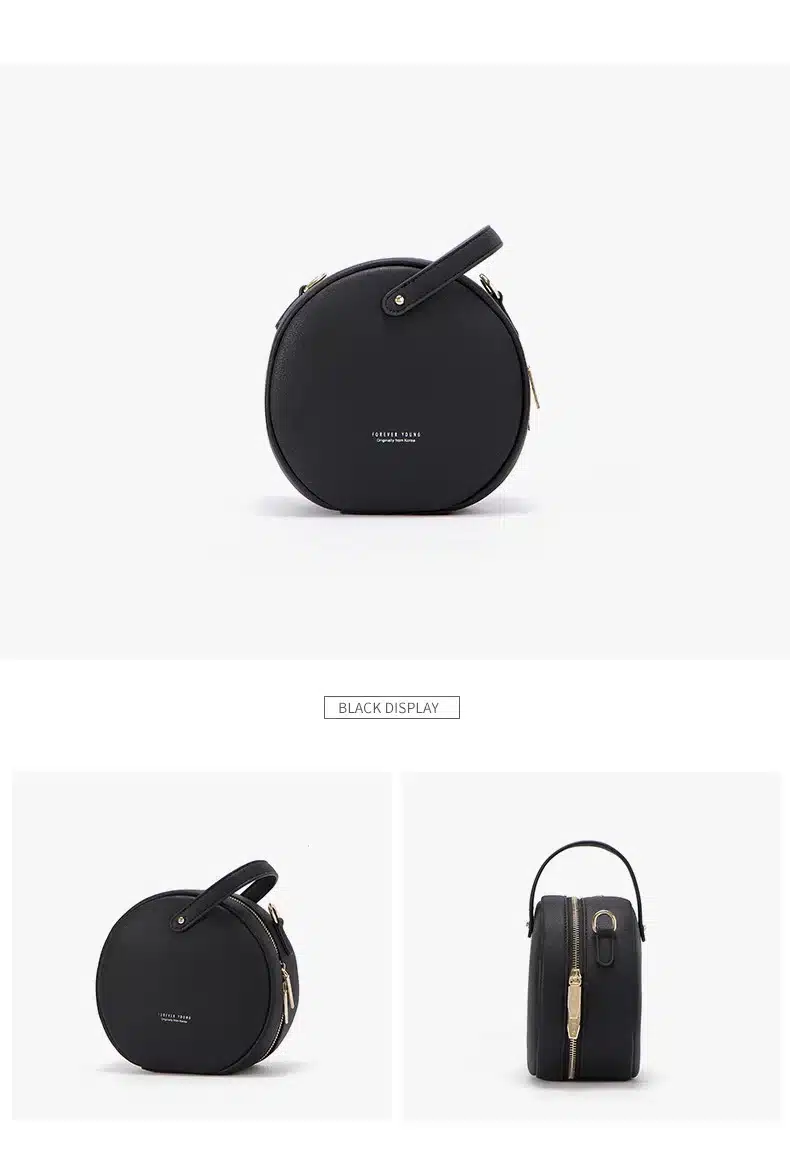 HOT Circular Design Fashion Women Shoulder Bag Leather Women's Crossbody Messenger Bags Ladies Purse Female Round Bolsa Handbag 28