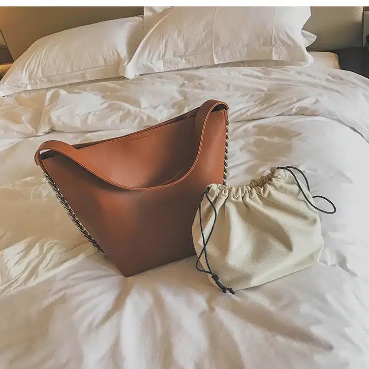 Brand design women shoulder bag Large capacity Chain bucket Handbags Quality PU leather Women's Totes Shopping Bag bolsa feminin 25