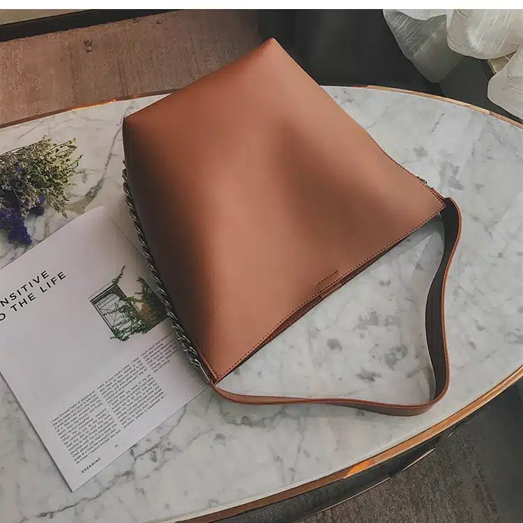Brand design women shoulder bag Large capacity Chain bucket Handbags Quality PU leather Women's Totes Shopping Bag bolsa feminin 26