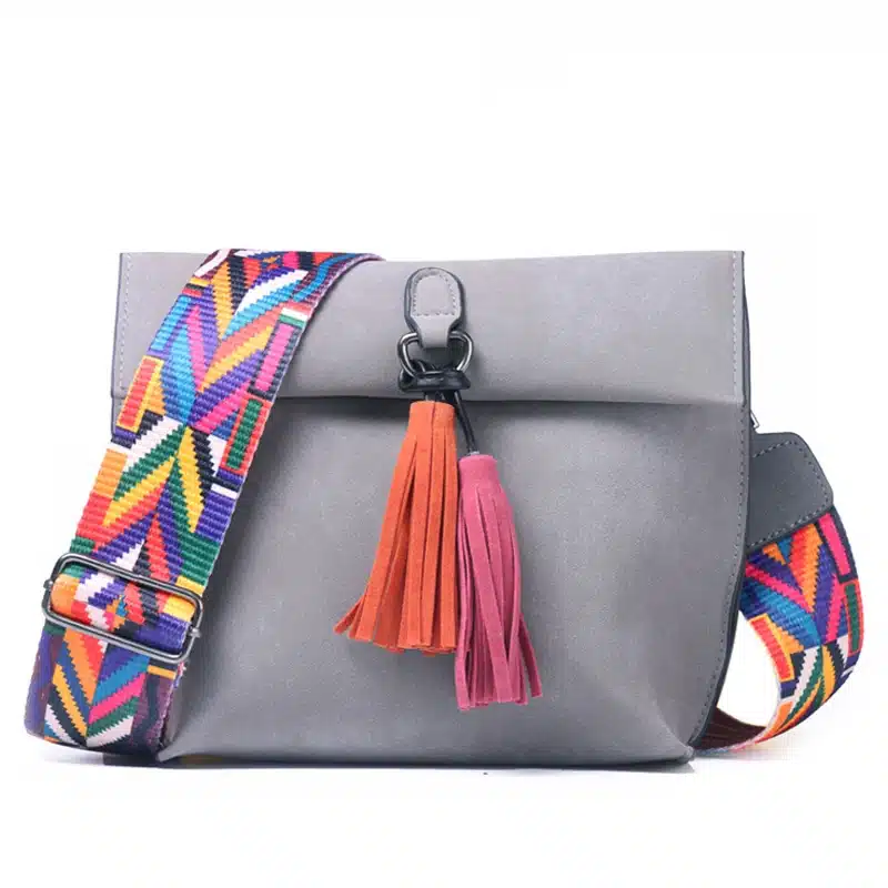 DAUNAVIA Brand Women Messenger Bag Crossbody Bag tassel Shoulder Bags Female Designer Handbags Women bags with colorful strap 12