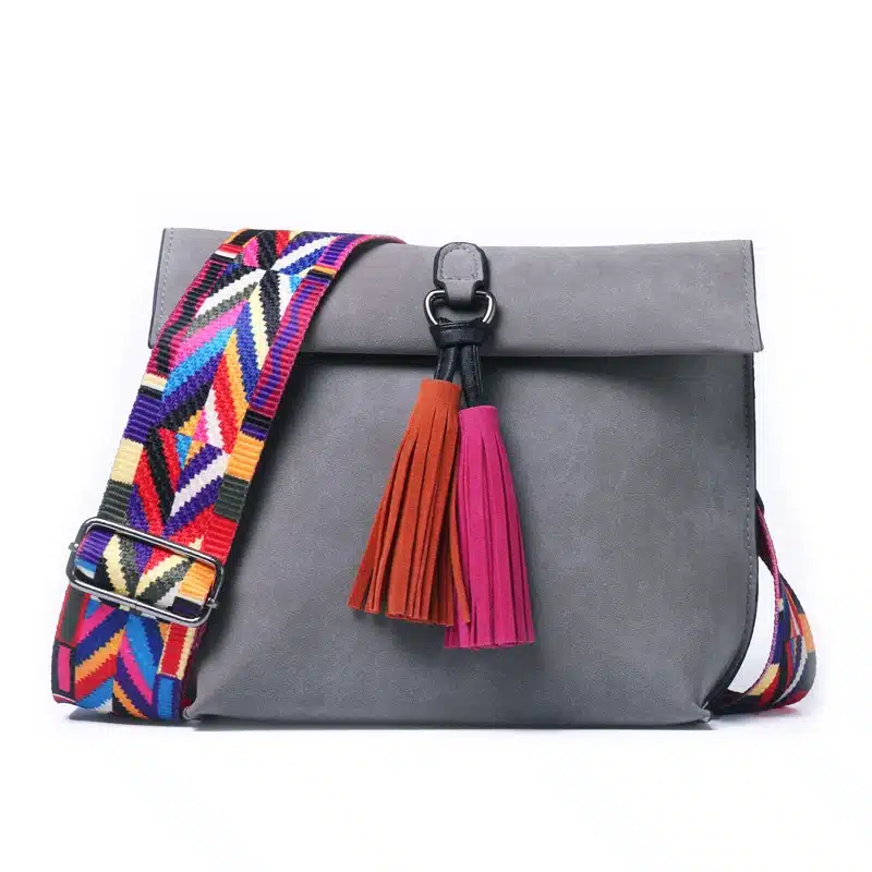 DAUNAVIA Brand Women Messenger Bag Crossbody Bag tassel Shoulder Bags Female Designer Handbags Women bags with colorful strap 15