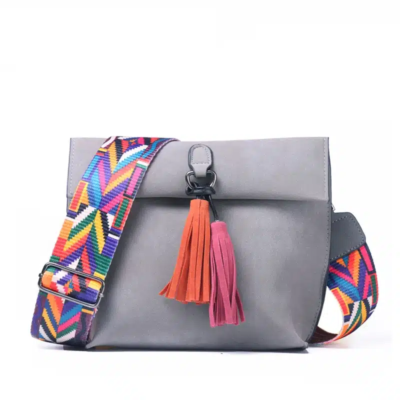DAUNAVIA Brand Women Messenger Bag Crossbody Bag tassel Shoulder Bags Female Designer Handbags Women bags with colorful strap 17