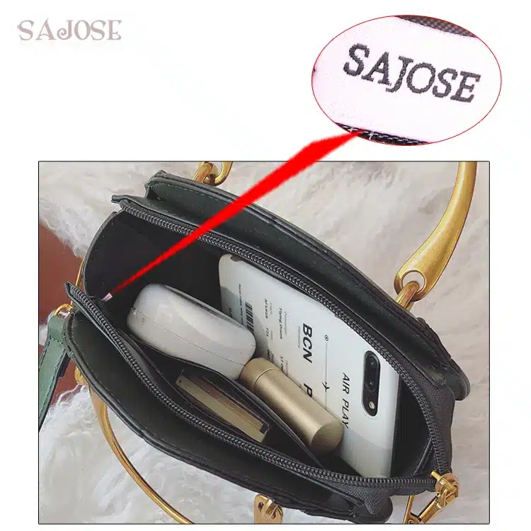 Women Totes Bag Fashion Circular Leather Retro Brand Metal Ring Handbag For Girl Small Round Lady Shoulder Messenger Bags SAJOSE 8