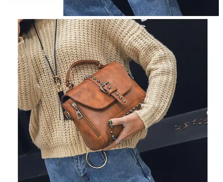 ZMQN Crossbody Bags For Women Messenger Bags 2018 Vintage Leather Bags Handbags Women Famous Brand Rivet Small Shoulder Sac A522 22
