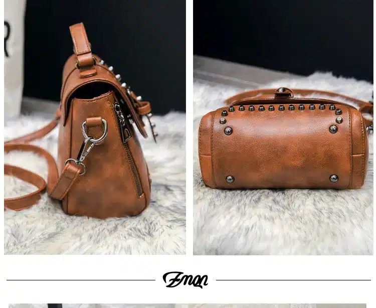 ZMQN Crossbody Bags For Women Messenger Bags 2018 Vintage Leather Bags Handbags Women Famous Brand Rivet Small Shoulder Sac A522 29