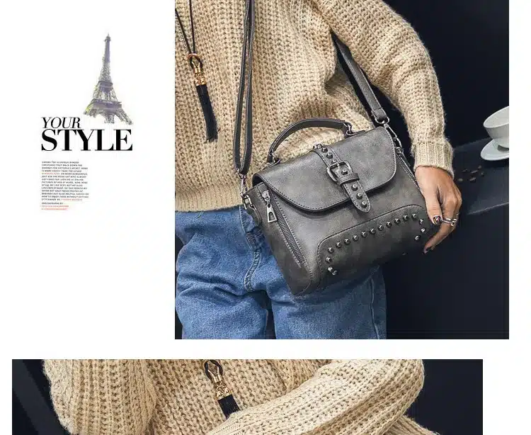 ZMQN Crossbody Bags For Women Messenger Bags 2018 Vintage Leather Bags Handbags Women Famous Brand Rivet Small Shoulder Sac A522 37