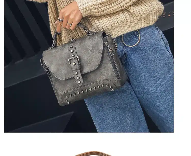 ZMQN Crossbody Bags For Women Messenger Bags 2018 Vintage Leather Bags Handbags Women Famous Brand Rivet Small Shoulder Sac A522 38