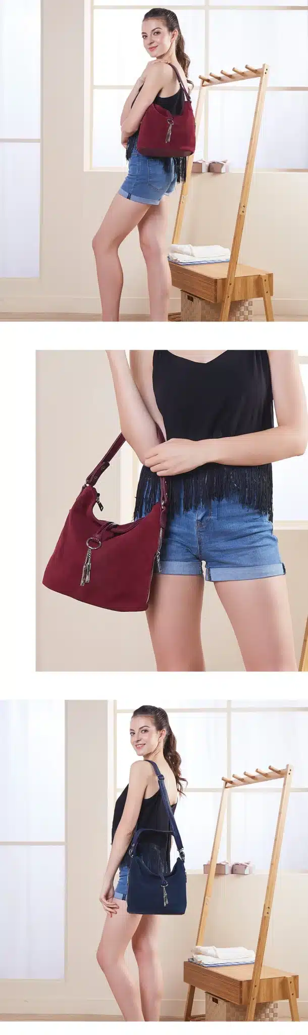 2018 Fashion Women Split Leather Shoulder Bag Female Suede Casual Crossbody handbag Casual Lady Messenger Hobo Top-handle Bags 16