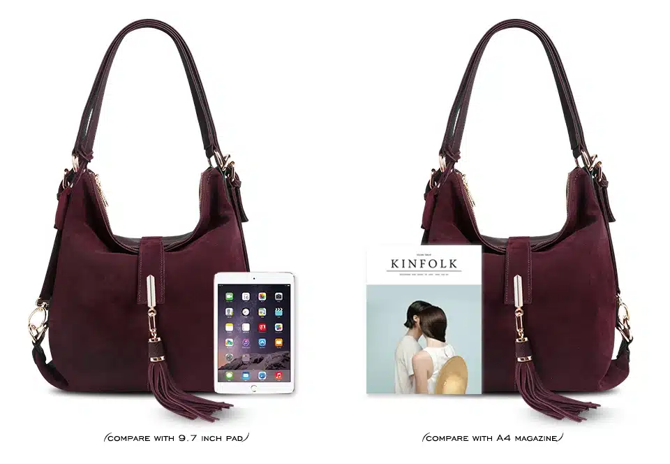 Nico Louise Women Real Split Suede Leather Shoulder Bag Female Leisure Nubuck Casual Handbag Hobo Messenger Top-handle bags 21