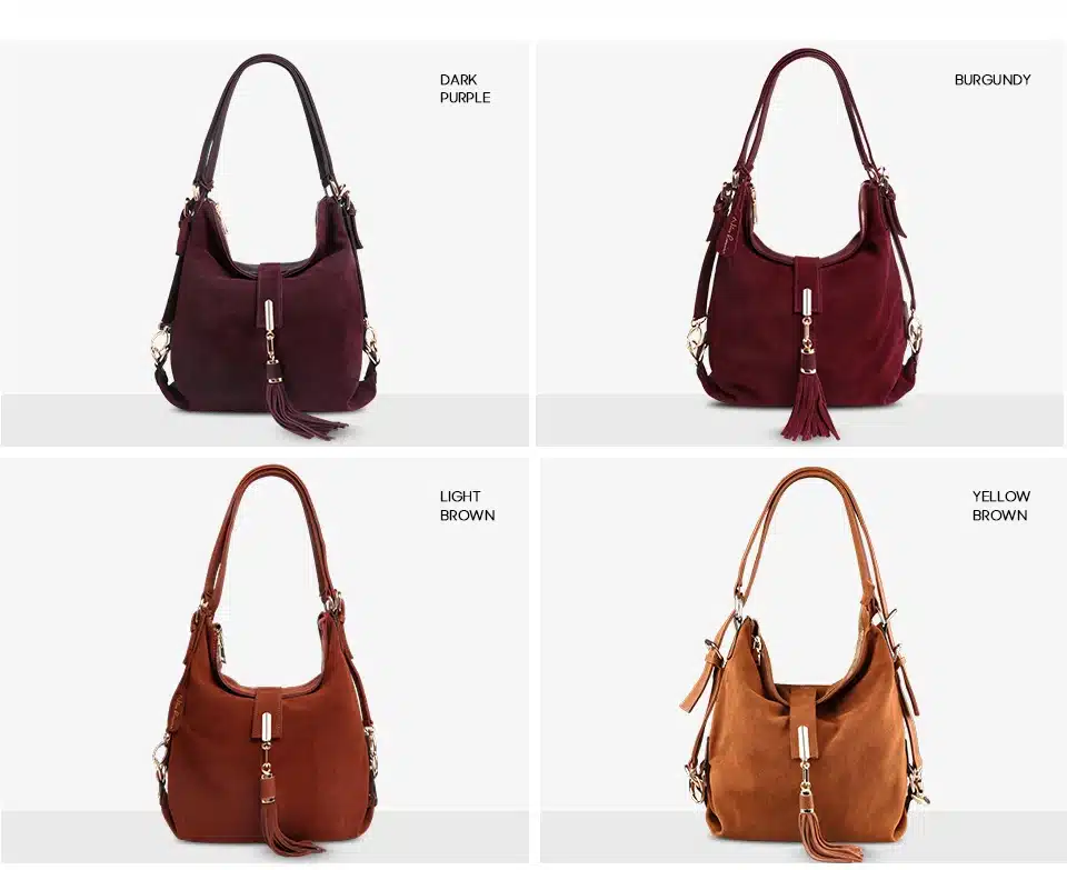 Nico Louise Women Real Split Suede Leather Shoulder Bag Female Leisure Nubuck Casual Handbag Hobo Messenger Top-handle bags 23