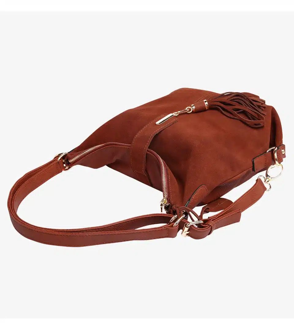 Nico Louise Women Real Split Suede Leather Shoulder Bag Female Leisure Nubuck Casual Handbag Hobo Messenger Top-handle bags 26