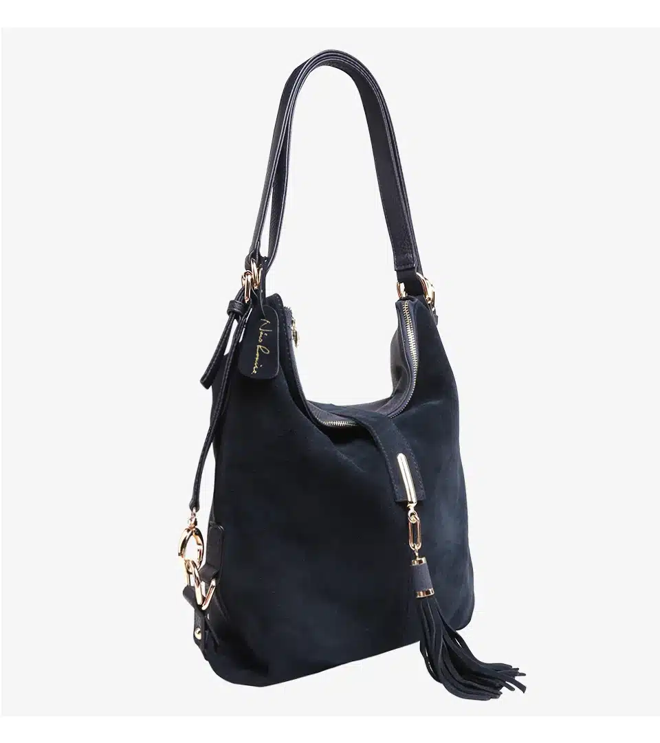 Nico Louise Women Real Split Suede Leather Shoulder Bag Female Leisure Nubuck Casual Handbag Hobo Messenger Top-handle bags 27