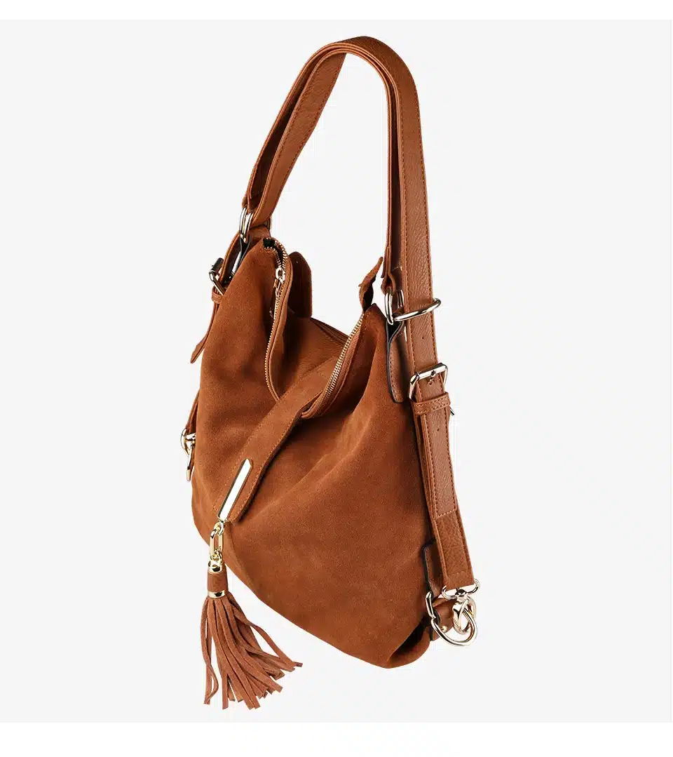 Nico Louise Women Real Split Suede Leather Shoulder Bag Female Leisure Nubuck Casual Handbag Hobo Messenger Top-handle bags 30