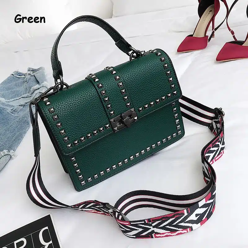 2018 Brand Women Bags Luxury Handbags Women Messenger Bags Cover Rivet Bag Girls Fashion Shoulder Bag Ladies PU Leather Handbags 23