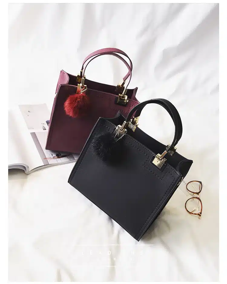 NEW HOT SALE handbag women casual tote bag female large shoulder messenger bags high quality Suede Leather handbag with fur ball 16