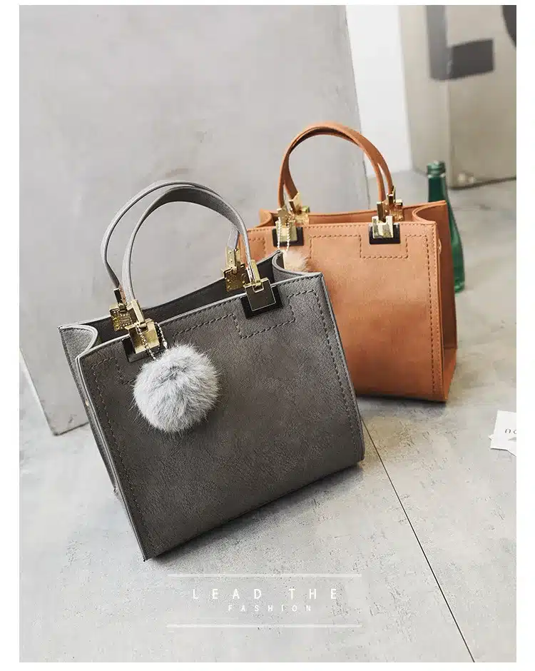 NEW HOT SALE handbag women casual tote bag female large shoulder messenger bags high quality Suede Leather handbag with fur ball 17