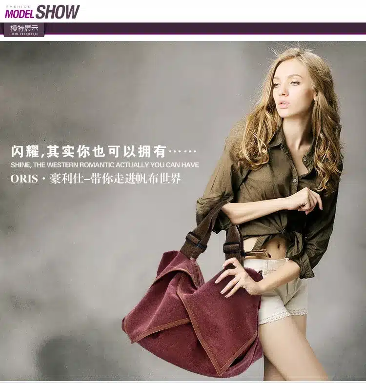 High Quality Big Women Canvas Handbag Shoulder Bags Stylish Casual Women Bag for Travel Lady Crossbody Bag Messenger Bags 10